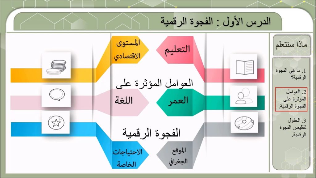 ( ما العوامل المؤثرة في الفجوة الرقمية )